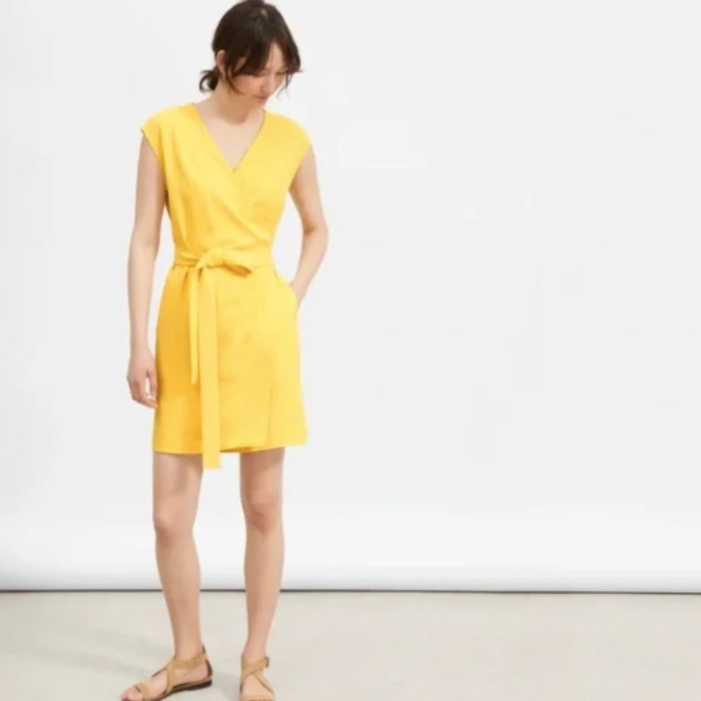 NWT Everlane Japanese Go Weave Dress Yellow (past season) Size 8